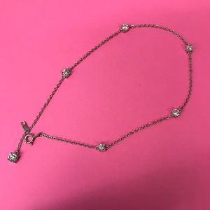 QVC Diamonique Sterling Silver Anklet with CZs